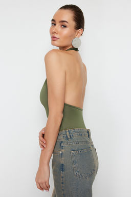 TRENDYOLMILLA Siyah Dik Yaka S?rt Dekolteli Esnek Alttan C?tc?tl? Orme Body TWOSS23BD00037  фото 3