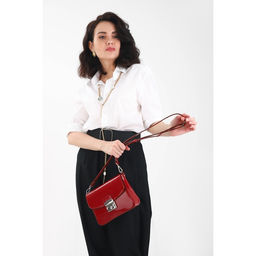 Сумка женская на клапане, цвет красный - Simaland фото 4