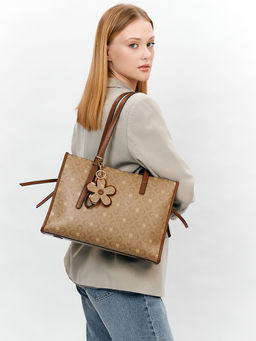 LACCOMA сумка AC326-лагуна темно-бежевый эко кожа хлопок фото 7