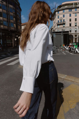 BEADED POPLIN BALLOON SHIRT - Zara фото 3