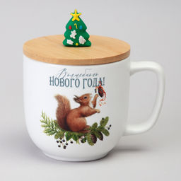 КРУЖКА LEFARD WINTER STORY 390МЛ С БАМБУКОВОЙ КРЫШКОЙ