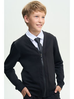 Кардиган черный футер 2-х нитка с лайкрой