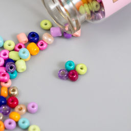 Бисер круглый 6/0 в бутылочке «Разноцветный», 2×20 г, набор 2 шт.