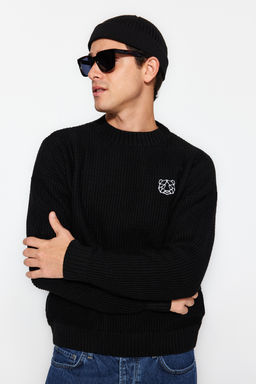 TRENDYOL MAN Indigo Oversize Bisiklet Yaka Dokulu Kazak TMNAW24KZ00032 - Trendyolmilla фото 16