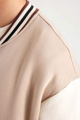 Кардиган-бомбер Relax Fit с воротником-стойкой - Defacto фото 5