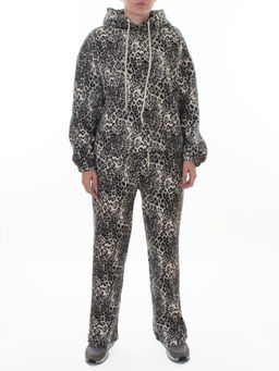 870-8 MILK/LEOPARD Костюм спортивный зимний женский (95% хлопок, 5% полиэстер)