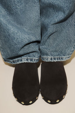 SPLIT SUEDE STUDDED KITTEN CLOGS - Zara фото 10