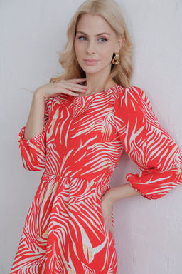 Платье красное с присборенной юбкой - Martichelli фото 17