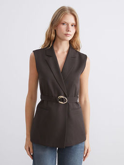 Ceket Yaka Kad?n Klasik Yelek