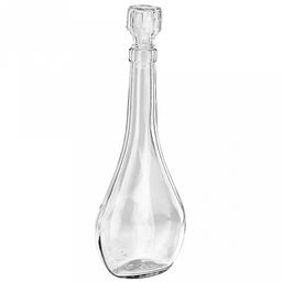 Графин-штоф стеклянный "Капля" 0,5л, 11,5х8х22,5см, форма "овал", с пробкой (Россия)
