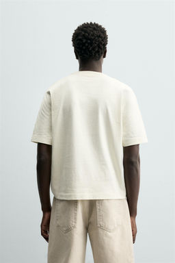 CAMISETA BOXY FIT HEAVYWEIGHT / Vainilla - Zara фото 3