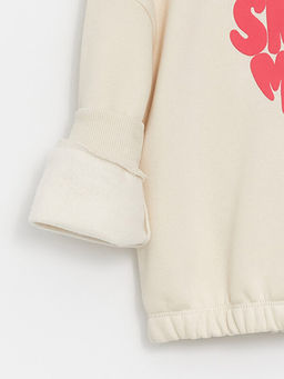 Kap??onlu Bask?l? Uzun Kollu K?z ?ocuk Sweatshirt - Waikiki фото 3