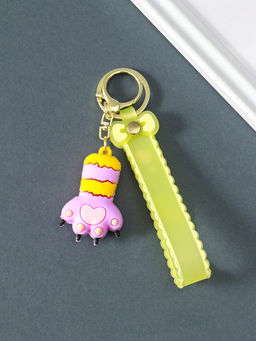 Цена за 2 шт. Брелок для ключей на кольце с карабином, ремешком «Лапка», резина, 1.7×3.8×22.5 см