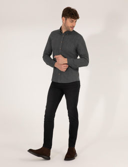 Haki Slim Fit Uzun Kollu G_mlek