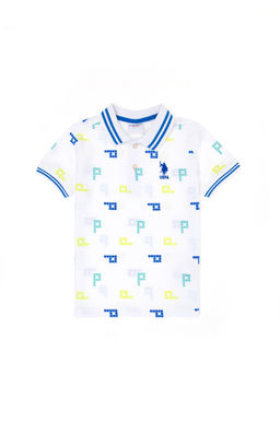 U. S. Polo Assn Белая футболка с воротником-поло для мальчика