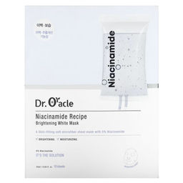 DR. ORACLE - МАСКА ТКАНЕВАЯ ДЛЯ ЛИЦА С НИАЦИНАМИДОМ NIACINAMIDE RECIPE BRIGHTENING WHITE MASK, 25 МЛ