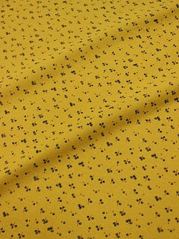Теплый хлопок Ягодная мириада цв.горчично-желтый, ш.1.50м, хлопок-100%, 150гр/м.кв