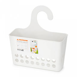 Контейнер навесной пластмассовый 24х9,5х26см, универсальный, с крючком, белый (Россия)