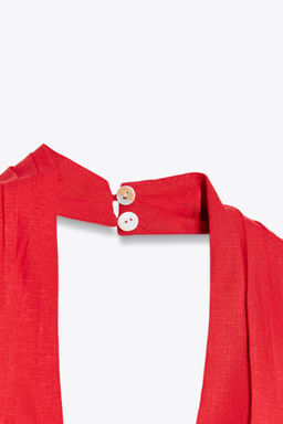 DRAPED MIDI DRESS LINEN BLEND - Zara фото 8