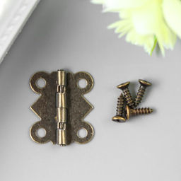 Цена за 4 шт. Петля для шкатулки (ключницы), металл, фигурная, под бронзу, набор 6 шт., 1.5×2.1 см