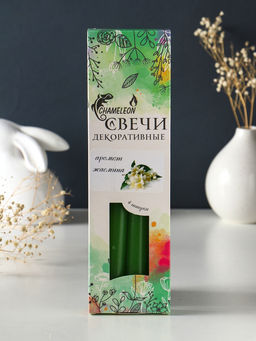 Набор: свечи ароматические конические 2.2×24 см, 4 шт., 50 г, 8 ч, жасмин