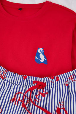 K?rm?z? Regular Kesim Hayvan Desenli Orme Pijama Tak?m? TMNAW26PT00064 - Trendyolmilla фото 3