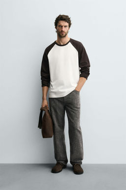 COLOUR BLOCK RAGLAN SLEEVE T-SHIRT