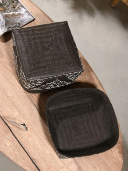 Корзинка плетёная «Бонтанг», 24×24×15 см, бамбук, тёмная