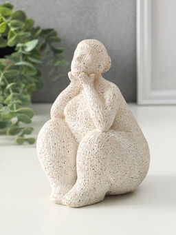 Сувенир полистоун "Пышечка. Удивление" белый песок 11,5х11х16см