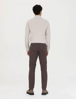 Kahverengi Slim Fit Kanvas Pantolon