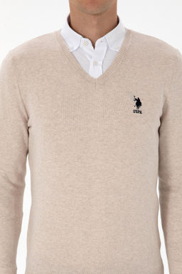 Erkek Slim Fit V Yaka Ta_ Melanj Basic Kazak - U.s. polo assn фото 6