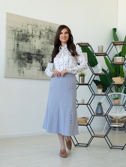 юбка на х/б подкладке лен с вискозой - Трика фото 4