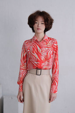 11529 Рубашка с супатной застёжкой красная