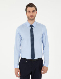 Koyu Mavi Slim Fit Uzun Kollu Basic G_mlek
