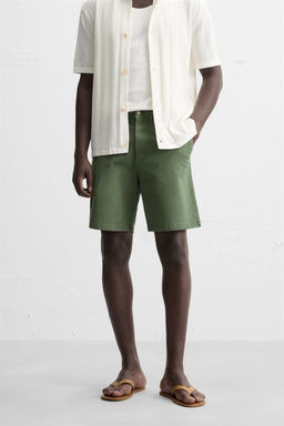 CHINO REGULAR FIT BERMUDA SHORTS - Zara фото 12