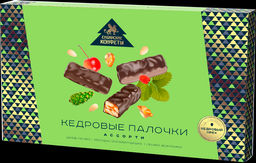 Кедровые палочки ассорти / яблоко, шишка, земляника / 110 г / ТМ Сибирские конфеты
