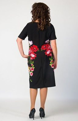 Стильное платье из черного эластичного трикотажа с шикарным рисунком - Ckc collections фото 2