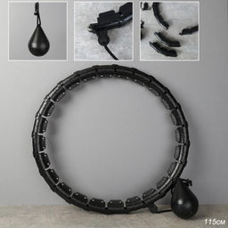 Обруч статический Woohooo Saturn с утяжелителем / 24 секции 115см / черный / уп24