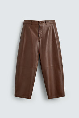 LEATHER BALLOON FIT TROUSERS - Zara фото 15