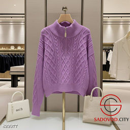 Теплый свитер на полузамке