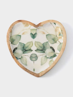 Блюдо в форме сердца Листья, 20.5?20?2.3 см, дерево манго