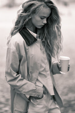 Chaqueta de sarga con cuello revestido - H&m фото 3