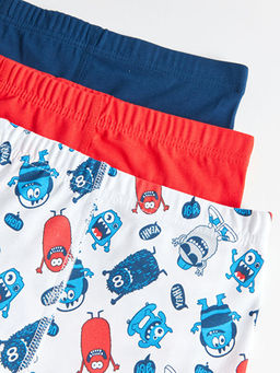 Bask?l? Pamuklu Erkek ?ocuk Boxer 3l? - Waikiki фото 3