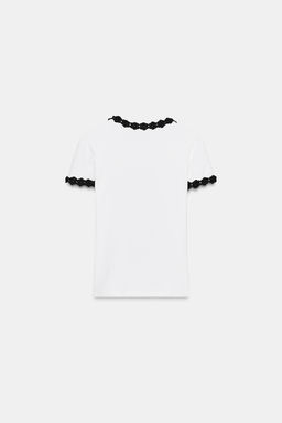 FLOWER DETAIL T-SHIRT - Zara фото 6