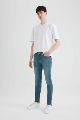 Супероблегающие джинсовые брюки с нормальной талией и очень узкими штанинами - Defacto фото 3