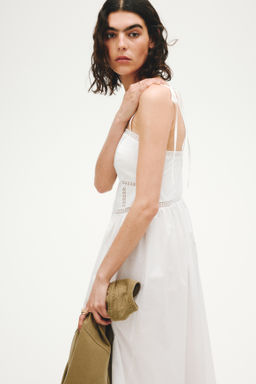 Vestido de algod?n con tirantes de lazo - H&m фото 8