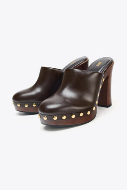 STUDDED HIGH HEEL CLOGS - Zara фото 3
