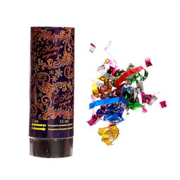 Хлопушка пружинная «С Новым годом», 11см конфетти, фольга-серпантин