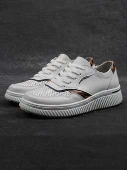 03-C930-9A WHITE Полуботинки спортивные женские (натуральная кожа)
