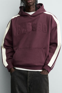 CONTRAST STRIPE PATCH HOODIE - Zara фото 5